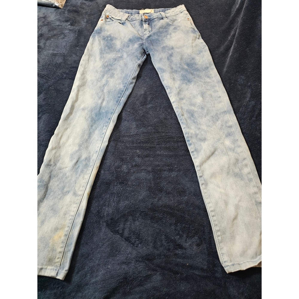Cotton on skinny acid wash jeans size 8 womems us Y2K light blue bleached style